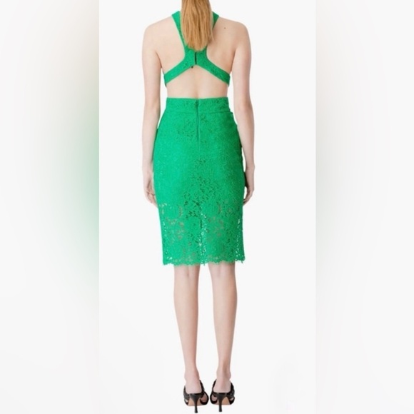 Bardot Women's Fleur Green Lace Cocktail Midi Dress Size 4 NEW NWT - Picture 2 of 5